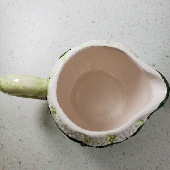 Vintage Hand Painted Cauliflower Creamer Sugar Dish Set  Monte Verde Man - Picture 10 of 12